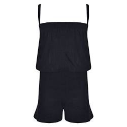 A2Z 4 Kinder Mädchen Overall Kinder Plain Farbe Modisch - Plain Jumpsuit Black 9-10 von A2Z 4 Kids