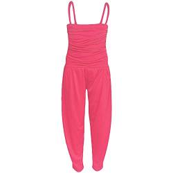 A2Z 4 Kinder Mädchen Overall Kinder Plain Farbe Modisch - Plain Jumpsuit Neon Pink 7-8 von A2Z 4 Kids