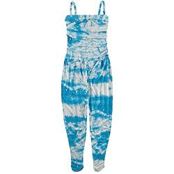 A2Z 4 Kinder Mädchen Overall Kinder Plain Farbe Modisch - Tie Dye 250 Jumpsuit Blue_9-10 von A2Z 4 Kids