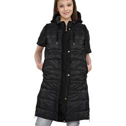 A2Z Kids Mädchen Runter Weste Mode Übergroß Mit Kapuze Gesteppt - Gilet 800 Black 7-8 von A2Z 4 Kids