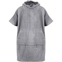 A2Z 4 Erwachsene Handtuch Poncho Bademantel Weich Damen Herren Männer Geschenk - Towel Bathrobe 128 Steel Grey L-XL von A2Z