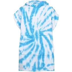 A2Z 4 Erwachsene Handtuch Poncho Bademantel Weich Damen Herren Männer Geschenk - Towel Bathrobe 128 Tie Dye Blue S-M von A2Z