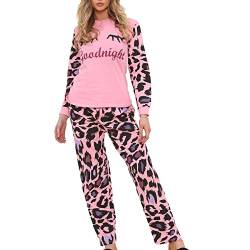 A2Z Damen Süß 2 Stück Schlafanzug Satz Loungewear Sanft Baumwolle - PJS 154 Baby Pink Ladies 4XL von A2Z