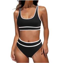 AACH Angebote des Tages Heute Deal Bikini Damen Set Zweiteiliger Badeanzug V Ausschnitt Bikini Bauchkontrolle Bikini Sets Push Up Strandmode Hoher Taille Badeanzug Sexy Push Up Swimsuit von AACH