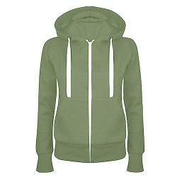 AACH Damen Fleece Kapuzenjacke Hoodie Elastisch mit Reißverschluss Sweatshirt Zipper Mode Casual Jacke Warme Kapuzenpulli Hoody mit Kapuze Sweatjacke Winter Verdickte Langarmshirt von AACH