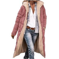 AACH Damen Wintermäntel Warm Doppelseitige Plüsch Mantel Auf Beiden Seiten Parka mit Fell Kapuze Warm Sherpa Fleece Gefütterter Frauen Oberbekleidung black friday angebote 2023 ab wann von AACH