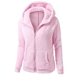 AACH Hoodie Damen Oversize PlüSchjacke Warm Fleecemantel mit Reißverschluss Plüschmantel LäSsige Teddyjacke Flauschig Warme Wintermantel Winter Dickes Kapuzenjacke mit Taschen Mantel von AACH