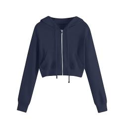 AACH Hoody Damen mit Kapuze Sweatjacke Cropped Teenager Mädchen Kurzjacke College Jacke mit Reißverschluss Sweatshirt Premium Kapuzenpulli Hoodie Outdoorjacke Pullover Jacken von AACH