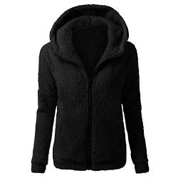 AACH Plüschjacke Damen Fleece Warm Winterjacke Winter Fleecejacke mit Reißverschluss Plüschmantel Verdickte Fleece Wintermantel Einfarbig Fleecemantel Casual Mode Teddyjacken Bequem Jacke von AACH