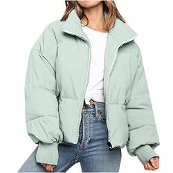 AACH Winterjacke Damen Winter Warm Wintermantel Einfarbiges Parka Mantel Fleece Gefütterter Jacke mit Taschen Mode Outdoorjacke Teenager Mädchen Winterparka Dicke Warme Steppjacke von AACH