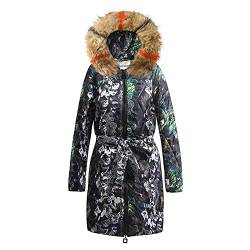 AACH angebot des tages blitzangebot damen Wintermantel Damen Lang Steppmantel Winter Warme Winterparka mit Reißverschluss Winterjacke Lang mit Gürtel Daunenmantel Premium von AACH