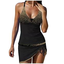 AACH blitzangebote des Tages Damen Tankini Damen Bademode Set Freizeit Tankini Badeanzug Zweiteiler Tankinis Set Elegant Badeanzüge Tankini Oberteil mit Badeshorts Zweiteilige Badeanzüge von AACH