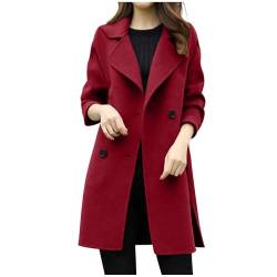 AACH restposten Damen Wollmantel Lange Business Mantel Mode Einfarbig Jacke Elegant Einfach Longblazer Herbst Lang Overcoat Einfarbiges Slim Fit Outwear von AACH