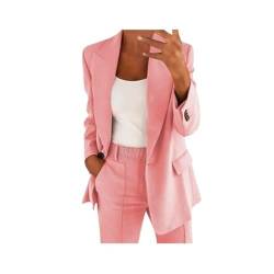 Angebote des Tages Heute Herren Hosenanzüge für Damen Elegant Blazer Anzug Set Einfarbig Streetwear Zweiteilig Hosenanzug Business Modern Anzughose Revers Slim Fit Sportlich Büro Outfit von AACH