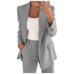 Angebote des Tages Heute blitzangebote Hosenanzug Damen Elegant Business Anzug Set 2-teilig Slim fit Blazer Hose Outfit Lang Hosen Tracksuit Baumwolle Einfarbig Streetwear Casual Sportlich von AACH