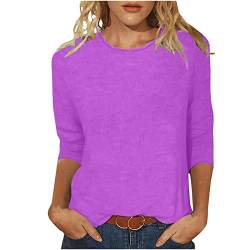 Damen Rundhals Oberteile 3/4 Arm T Shirt Elegant Einfarbig Hemdbluse Modischen Einfach Oberteil Schmale Passform Basic Shirt Mehrfarbig blitzangebote des Tages aktuell von AACH