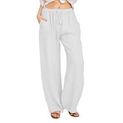 Sale Angebote Damen Leinenhose Weite Sommerhosen Leicht mit Elastischem Bund Jogginghose Casual Loose Fit Trousers Freizeithose mit Taschen Sommerhose Frauen von AACH