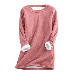 Sweatshirt Damen Pullover Winter Fleecepullover Oversize Warm Teddy Oberteile Herbst Loose Fit Pulli Rundhals Fleece Sweatshirts Solide Stretchy Langarmshirts Mode Einfach Tops von AACH