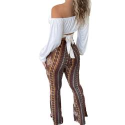 AALLYN Flare-Yogahose mit hoher Taille, Flare-Hose für Damen mit hoher Taille, Flare-Leggings für Damen, Boho Flare Leggings Yogahose, Damen Hose mit hoher Taille und weitem Bein von AALLYN