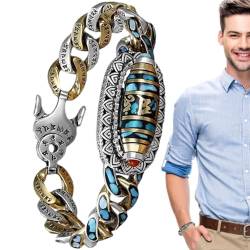 AALLYN Wickelarmband mit türkisfarbenen Perlen - Wickelarmbänder mit türkisfarbenen Steinen | Verstellbare, stapelbare Stretch-Perlenarmbänder für Männer und Frauen von AALLYN