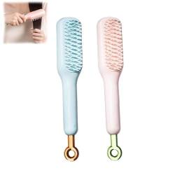Selbstreinigender antistatischer Massagekamm, leicht zu reinigende Haarbürste mit einziehbaren Borsten, skalierbare Dreh-Lifting-selbstreinigende Haarbürste Haarstyling-Tools für Frauen (B) von AAPIKA