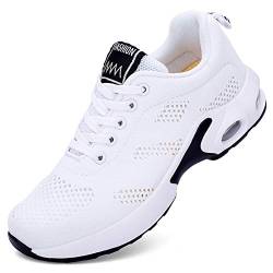 AARDIMI Damen Sneaker Mesh Atmungsaktiv Laufschuhe Turnschuhe Leichte Laufschuhe Gym Sportshuhe (Mesh-weiß, Numeric_40) von AARDIMI