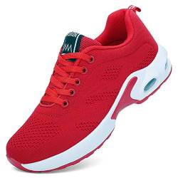 AARDIMI Damen Sneaker Mesh Atmungsaktiv Laufschuhe Turnschuhe Leichte Laufschuhe Gym Sportshuhe (Rot, Numeric_42) von AARDIMI