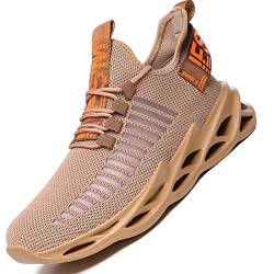 AARDIMI Herren Laufschuhe Fitness straßenlaufschuhe Sneaker Sportschuhe atmungsaktiv Anti-Rutsche Gym Fitness Schuhe (Khaki-4007, Numeric_40) von AARDIMI