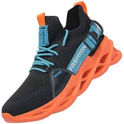 AARDIMI Herren Laufschuhe Fitness straßenlaufschuhe Sneaker Sportschuhe atmungsaktiv Anti-Rutsche Gym Fitness Schuhe (Orange, Numeric_46) von AARDIMI