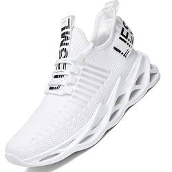 AARDIMI Herren Laufschuhe Fitness straßenlaufschuhe Sneaker Sportschuhe atmungsaktiv Anti-Rutsche Gym Fitness Schuhe (Weiß-4007, Numeric_39) von AARDIMI