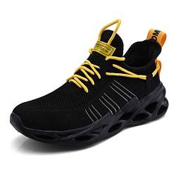 AARDIMI Herren Laufschuhe Fitness straßenlaufschuhe Sneaker Sportschuhe atmungsaktiv Anti-Rutsche Gym Fitness Schuhe (Z-1896-schwarz, Numeric_37) von AARDIMI