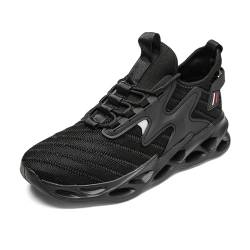 AARDIMI Herren Laufschuhe Fitness straßenlaufschuhe Sneaker Sportschuhe atmungsaktiv Anti-Rutsche Gym Fitness Schuhe (schwarz-4003, 46) von AARDIMI