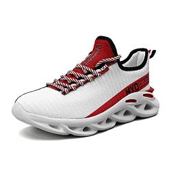 AARDIMI Herren Laufschuhe Leichte Fitness straßenlaufschuhe Sneaker Sportschuhe atmungsaktiv Anti-Rutsche Gym Fitness Schuhe (Weiß-4012, Numeric_42) von AARDIMI