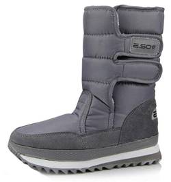 AARDIMI Schneeschuhe Für Frauen Flache Ferse Plus Größe Frauen Winterstiefel wasserdichte Frauen Stiefeletten Wasserdicht(38 Grau) Herstellergröße 39 von AARDIMI