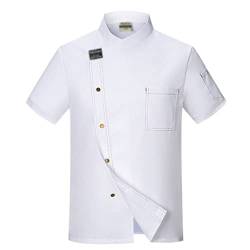 AAREHA Chefkoch Kleidung Personalisierte Chefkoch Mantel Unisex Hotel Küche Kleidung Männer' Sommer Kurz (Color : White, Size : L) von AAREHA
