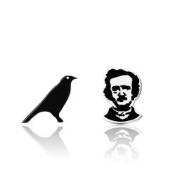Edgar A Poe Raben-Ohrringe, schwarze Krähen-Ohrringe, Kuh-Liebhaber, Schmuck, literarisches Geschenk für Buchliebhaber, MENTAL von AATOP