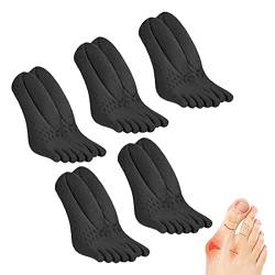 AAWO Orthoes Bunion Relief Socks, Orthopedic Compressing Sock, Invisible Non-Slip Breathable Split Toe Five Finger Socks (Black) von AAWO