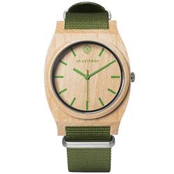 AB AETERNO Route Green NATO Ahorn Holz Grün Swiss Quarz Hypoallergen Unisex Uhr von AB AETERNO