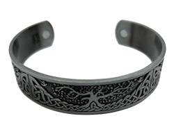 Wikinger Yggdrasil Lebensbaum II Magnet Armband Farbe Antik Silber mit Schmuckbeutel von AB Viking Crafts