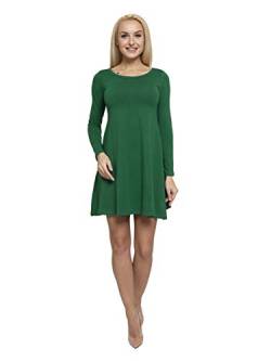 ABAKUHAUS Langärmlig A-Linien-Kleid mit Taschen für Damen, L, Grün von ABAKUHAUS