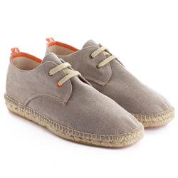 Espadrilles für Herren aus Jute und Terra-Stoff, handgefertigt, lässiger Blucher-Schuh mit flexiblen, weichen und atmungsaktiven Schnürsenkeln., Cord, 46 EU von ABARCA