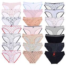 ABClothing Damen-Bikini-Unterwäsche, Baumwolle, niedrig, 6er-Pack, Schwarz, mehrfarbig, XS/2XL, Zufällige 6 Stück, Large von ABClothing