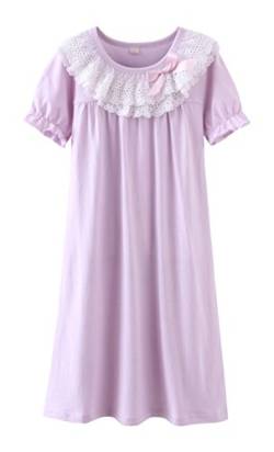 ABClothing Damen Lace Nighties & Bowknot Nightgowns 100% Baumwolle Nachtwäsche für Kleinkinder 5-14 Jahre S von ABClothing