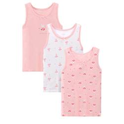 ABClothing Mädchen-Tank-Tops, Baumwolle, super weich, Motiv: Schmetterling, Hase, Erdbeere, 3er-Pack Gr. 7-8 Jahre, Bunny Dancer von ABClothing