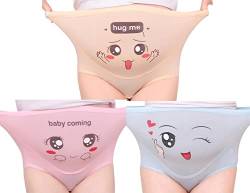 ABClothing Schwangerschafts-Bauch-Slip, Baumwolle, hohe Taille, Schwangerschafts-Unterwäsche, verstellbar, 3er-Pack, S-3XL, merhfarbig, 38 von ABClothing