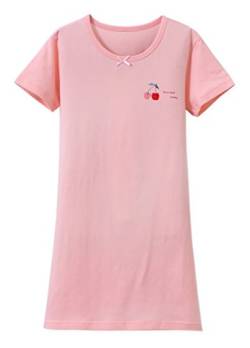 Big Girls Kurzarm Baumwoll Nachthemd Pink Super Comfort Nachthemd Pink 9-10 Jahre alt von ABClothing