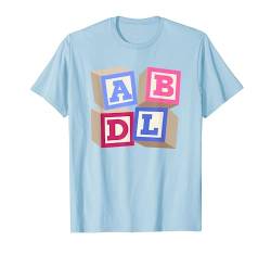 AB/DL ABDL Erwachsene Baby Blöcke Tee Kurzarm T-Shirt von ABDL Flauschige Ant Shirts