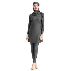 ABEUTY Muslimischer Badeanzug für Damen, bescheidener Badeanzug, Burkini, voller Anzug, Übergröße, islamischer Hijab-Badeanzug, grau, XXXXXXL von ABEUTY