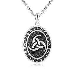 ABIGY Triskele Halskette 925 Sterling Silber Wikinger Anhänger Valknut Vegvisir Halskette Amulett Triskele Schmuck Wikinger Schmuck Geschenke für Männer von ABIGY