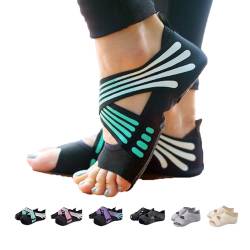ABIRAM Yoga Socken für Frauen rutschfeste Zehe rutschfeste Griff Socken für Pilates Barre Ballet Bikram Workout von ABIRAM